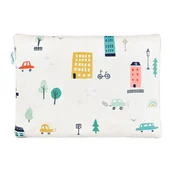 Kołdry i poduszki dla dzieci - Poduszka dla noworodka bawełniano welurowa city transport - miniaturka - grafika 1