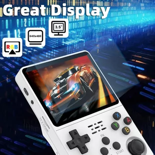 R36S Handheld Game Console, 3.5-inch IPS Screen, Linux System, 11 Emulator, 128GB - White - Konsole i gry retro - miniaturka - grafika 3