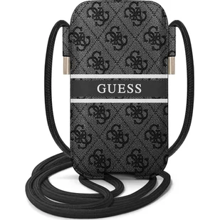 Guess Etui 4G Printed Stripe Pouch 6.1" Szary - Etui i futerały do telefonów - miniaturka - grafika 1