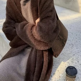 TEMU 2025 Kolekcja Jesień/: Długi Sweter Nadkolaniowy w Luźnym Kroju dla Kobiet - Swetry damskie - miniaturka - grafika 1