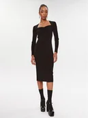 Sukienki - KARL LAGERFELD Sukienka dzianinowa 235W1312 Czarny Slim Fit - miniaturka - grafika 1