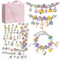 Prace ręczne dla dzieci - ZESTAW KORALIKÓW DO ROBIENIA BRANSOLETEK BIŻUTERII LITERKI KORALIKI PREZENT - miniaturka - grafika 1