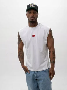 BEZRĘKAWNIK Tank Top Męski BAWEŁNIANY KOSZULKA Bez Rękawów Biała Jigga XXL - Koszulki męskie - miniaturka - grafika 1