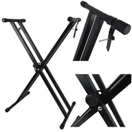 Akcesoria do instrumentów klawiszowych - FONOTE KXX-1 Statyw pod keyboard czarny - miniaturka - grafika 1