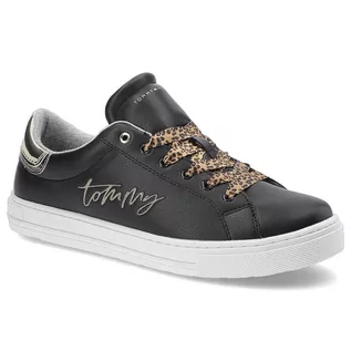 Sneakersy damskie - Tommy Hilfiger, Sneakersy, T3A4-31164-1242X208 Black/Platinum X208, rozmiar 38 - grafika 1