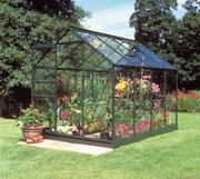 Szklarnie ogrodowe - HALLS szklarnia ogrodowa Popular 86 zielona (5 m2; 1,93 x 2,57 m), szkło hartowane+ baza - miniaturka - grafika 1