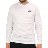 Koszulki męskie - Nike męska koszulka M Nsw Club - koszulka z długim rękawem Ls White/(Black) XL - miniaturka - grafika 1