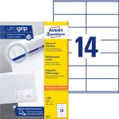 Etykiety do drukarek - Avery Trwałe etykiety uniwersalne Zweckform; A4, 100 ark./op., 105 x 41 mm, białe /3477/ ZW186 - miniaturka - grafika 1