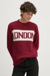Pepe Jeans sweter z domieszką wełny HILDA damski kolor bordowy  PL702227 - Swetry damskie - miniaturka - grafika 1