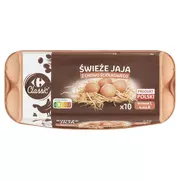 Jaja - Carrefour Classic Świeże jaja z chowu ściółkowego 10 szt. rozmiar L - miniaturka - grafika 1