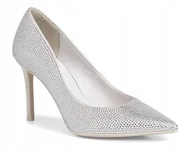 Czółenka - TAMARIS DAMSKIE SREBRNE CZÓŁENKA CYRKONIE 40 ŻFI - miniaturka - grafika 1