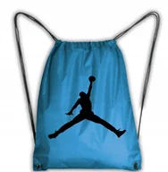 Plecaki worki - Niebieski Worek Plecak Szkolny AIR Jordan + IMIĘ 2 - miniaturka - grafika 1
