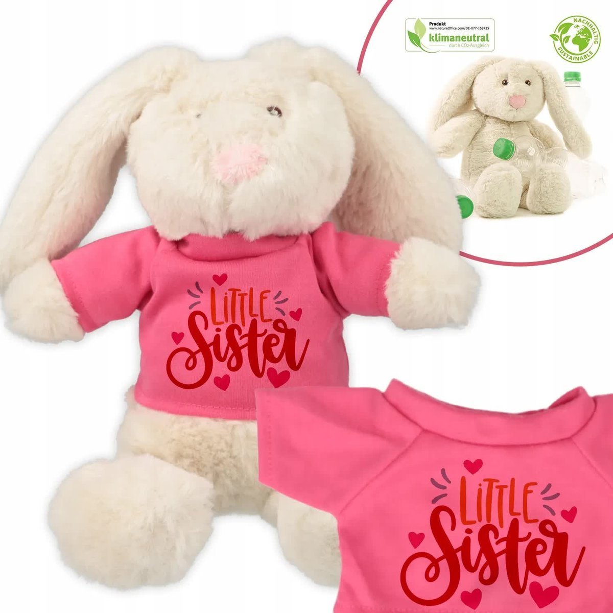 Miś Przytulanka EKO Króliczek LITTLE SISTER Wzory