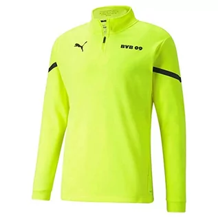 Koszulki męskie - PUMA PUMA Męska koszulka BVB Prematch z suwakiem 14 Safety Yellow-puma Black M 764299 - grafika 1