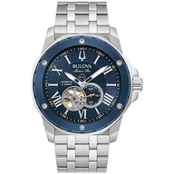 Zegarki męskie - Bulova Męski zegarek analogowy automatyczny z paskiem ze stali nierdzewnej 98A302, Srebrny - miniaturka - grafika 1