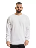 Swetry męskie - Urban Classics Męska bluza dresowa z okrągłym dekoltem, sweter z szerokimi ściągaczami dla mężczyzn w wielu kolorach, rozmiary XS-5XL, biały, L - miniaturka - grafika 1