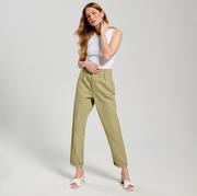 Spodnie damskie - Sinsay - Jeansy paperbag high waist - Zielony - miniaturka - grafika 1