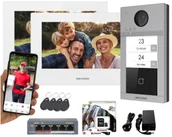 Wideodomofony - Wideodomofon dwulokatorski zestaw Hikvision Villa 2 Białe Monitory WiFi - miniaturka - grafika 1