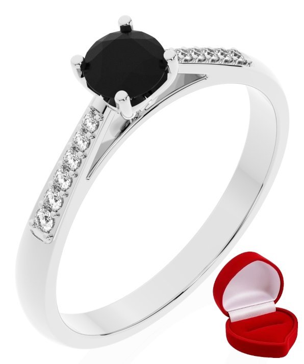 ZŁOTY PIERŚCIONEK ZARĘCZYNOWY 585 14k BRYLANT CZ. 0,30 ct BIAŁE ZŁOTO R8