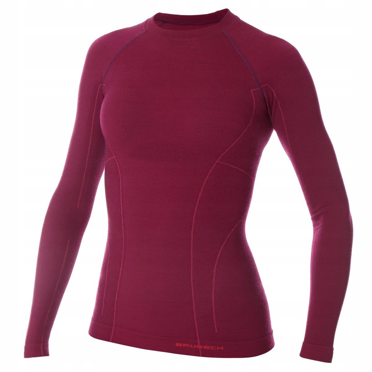 WEŁNIANA DAMSKA BLUZA NARCIARSKA BRUBECK MERINO XL BORDOWA