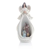 Ozdoby bożonarodzeniowe - Święte Miasto, Figurka Anioł ze Świętą Rodziną, LED - miniaturka - grafika 1