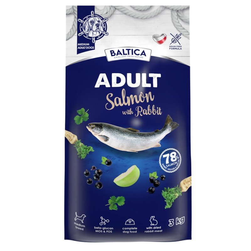 BALTICA Adult M Salmon&Rabbit 3kg Karma Sucha Dla Psa
