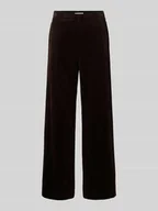 Spodnie damskie - Spodnie sztruksowe o kroju straight fit z czystej bawełny - miniaturka - grafika 1