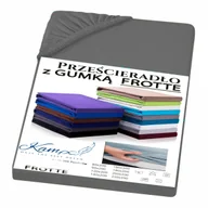 Prześcieradła - PRZEŚCIERADŁO Z GUMKĄ FROTTA SZARY CIEMNY 100x200 - miniaturka - grafika 1