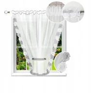 Firany - FIRANA GOTOWA 200x150 z gipiurą 8cm biało szarą do salonu pokoju sypialni - miniaturka - grafika 1