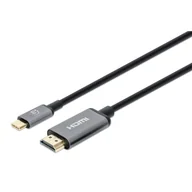 Adaptery i przejściówki - Manhattan 153607 adapter kablowy 2 m HDMI Typu A (Standard) USB Type-C Czarny, Srebrny - miniaturka - grafika 1