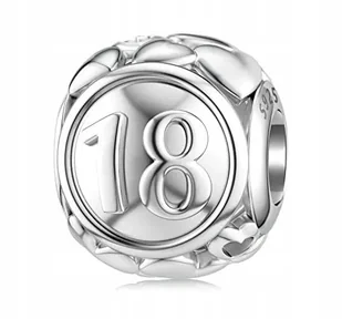 CHARMS 18 lat urodziny do bransolet modułowych zawieszka 925 srebro C519 - Wisiorki - miniaturka - grafika 1