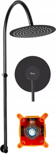 Rea P9301 ZESTAW PRYSZNICOWY LUGANO BLACK NATYNKOWY + BOX - Zestawy prysznicowe - miniaturka - grafika 1