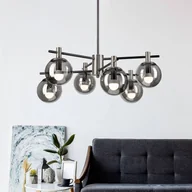 Lampy sufitowe - Lampa sufitowa Lilou Lamkur, możliwość ściemniania, aluminiowy / szary / cynkowy, salon / jadalnia, szkło - miniaturka - grafika 1