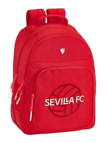 Safta SEVILLA FC Plecak szkolny dla dzieci, idealny dla dzieci w różnym wieku, wygodny i wszechstronny, jakość i wytrzymałość, 32 x 15 x 42 cm, czerwony, Czerwone, Estándar, Casual