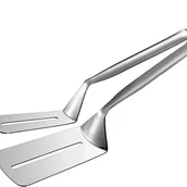 Szczypce do grilla - Szczypce do steków, szczypce do gotowania 3 w 1, dwustronna szpatułka, 10-calowa wielofunkcyjna szpatułka ze stali nierdzewnej, szczypce do steków, ch - miniaturka - grafika 1