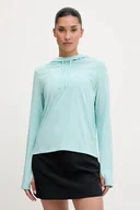 Bluzy damskie - Columbia bluza sportowa Sun Trek kolor turkusowy z kapturem gładka 2145261 - miniaturka - grafika 1
