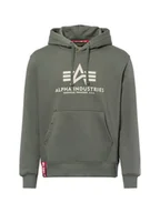 Bluzy męskie - Alpha Industries Męska bluza z kapturem Mężczyźni zielony nadruk, S - miniaturka - grafika 1
