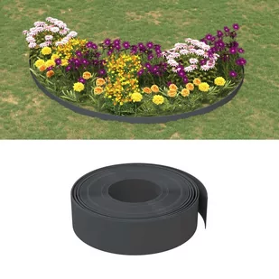 vidaXL Obrzeża ogrodowe, 5 szt., szare, 10 m, 15 cm, polietylen - Ogrodzenia - miniaturka - grafika 1