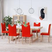 Krzesła - vidaXL Krzesła stołowe, 6 szt., czerwone, obite sztuczną skórą - miniaturka - grafika 1