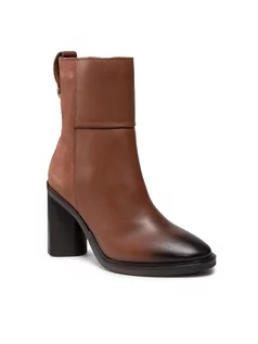 Botki damskie - Tommy Hilfiger Botki Th Hardware High Heel Boot FW0FW06044 Brązowy - grafika 1