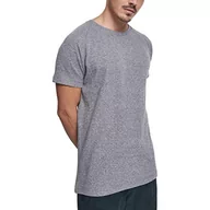 Koszulki męskie - Urban Classics Męski T-shirt Melange Rib Tee, wielokolorowy (White/Black 01248), S - miniaturka - grafika 1