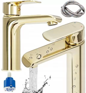 Rea Bateria umywalkowa Bloom Gold Niska B6200 - Baterie umywalkowe - miniaturka - grafika 1