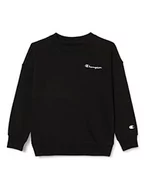 Bluzy dla dziewczynek - Champion Bluza dziecięca i młodzieżowa Eco Future Spring Terry Crewneck, czarna, 9-10 lat, czarny, 9-10 Lat - miniaturka - grafika 1