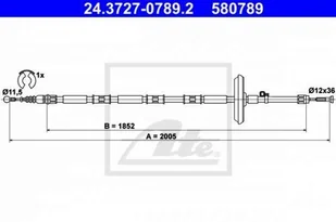 ATE LINKA HAMULCA 24.3727-0789.2 OPEL INSIGNIA 2.0CDTI BITURBO 4X4 12- OPEL INSIGNIA 2.0CDTI BITURBO 4X4 12 - Linki hamulca postojowego - miniaturka - grafika 1