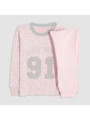 Piżamy dla dziewczynek - COTONELLA Piżama w kolorze jasnoróżowo-jasnoszarym - miniaturka - grafika 1