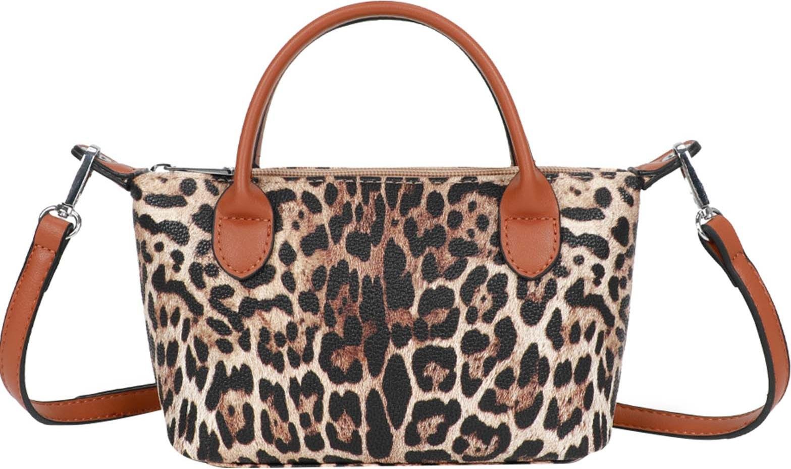 Gallantry, torebka damska z odpinanym paskiem na ramię i nadrukiem w panterkę, Léopard marron
