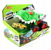 Samochody i pojazdy dla dzieci - AUTO Z WYRZUTNIĄ GŁOWA DINOZAURA ZIELONY SAMOCHÓD MONSTER TRUCK - miniaturka - grafika 1