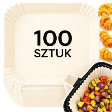 Wkład Papier Do Pieczenia Frytkownicy Air Fryera Brązowy Papierowy 100 Szt