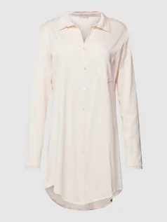 Bielizna nocna - Koszula nocna w jednolitym kolorze z listwą guzikową - grafika 1