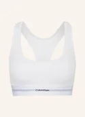 Biustonosze - Calvin Klein Biustonosz Bustier Cotton Modal Stretch Rib weiss - miniaturka - grafika 1